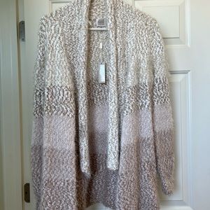 NWT Cupio long nude and rose multi-colored cardigan sweater. Size S